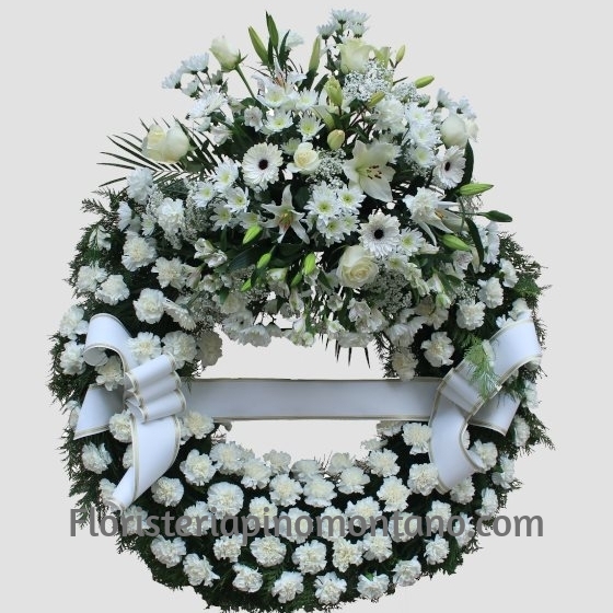 Corona de flores para difuntos especial para tanatorios