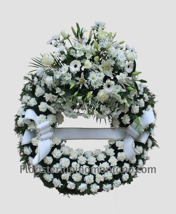 Corona de flores para difuntos especial para tanatorios